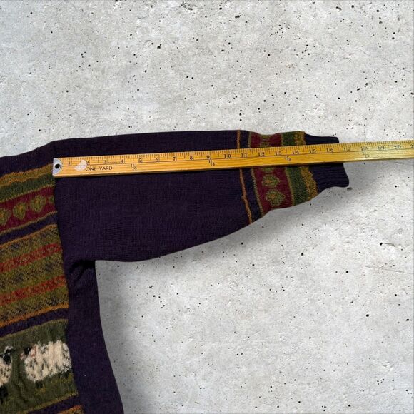 Vintage Acorn Pure Wool Sheep Sweater L Made in Great Britain Distressed Holes - Picture 13 of 14